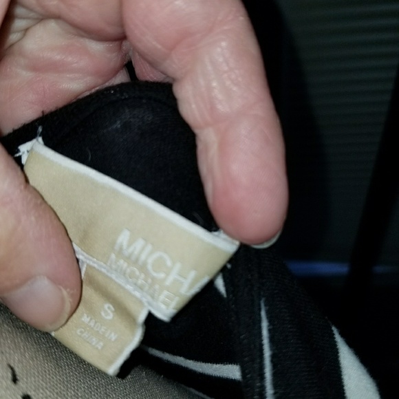 Michael Kors black/white striped zipper blouse - Picture 4 of 4